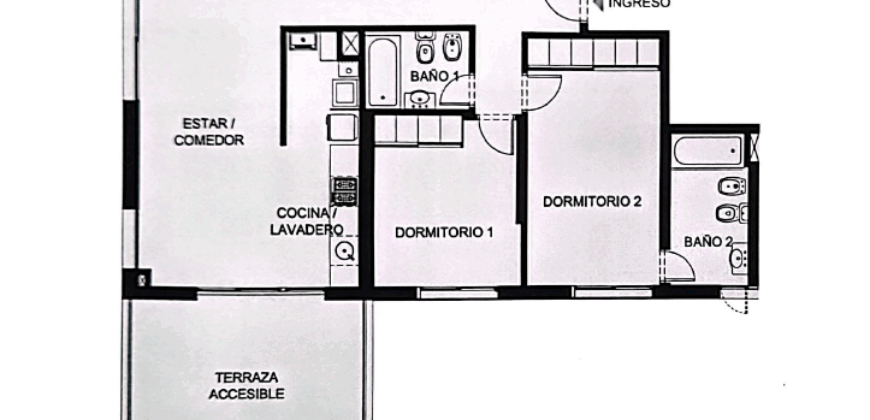 Departamento con cochera sobre Av. Pellegrini