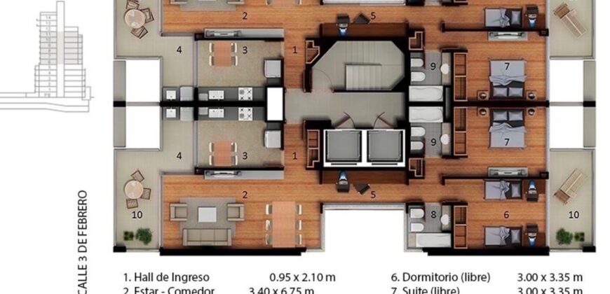 Formidable departamento de 2 dorm. con cochera.