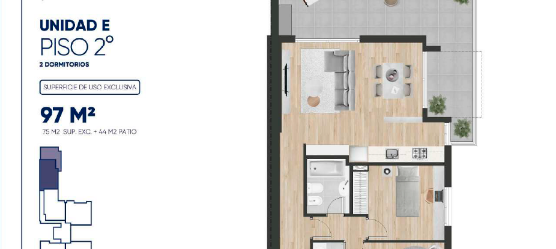 Desarrollo: Salta 1470 – 2 dormitorios + cochera